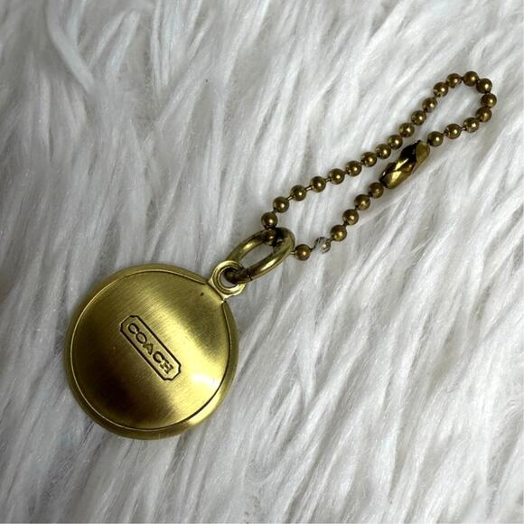 1" Coach Metal Circle Hangtag Hang Tag Bag Charm - Picture 2 of 2